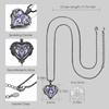 image:imageCDE Angel Wings Heart Birthstone Pendant Necklace Gift for WomenBlack06Alexandrite Light Purple Birthstone