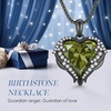 image:imageCDE Angel Wings Heart Birthstone Pendant Necklace Gift for WomenBlack08Peridot Green Birthstone