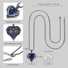 image:imageCDE Angel Wings Heart Birthstone Pendant Necklace Gift for WomenBlack09SeptSpahhire Blue Birthstone