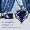 image:imageCDE Angel Wings Heart Birthstone Pendant Necklace Gift for WomenBlack09SeptSpahhire Blue Birthstone