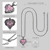 image:imageCDE Angel Wings Heart Birthstone Pendant Necklace Gift for WomenBlack10Opal Pink Birthstone