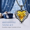 image:imageCDE Angel Wings Heart Birthstone Pendant Necklace Gift for WomenBlack11Yellow Birthstone