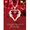 image:imageCDE Angel Wings Heart Birthstone Pendant Necklace Gift for WomenRose Gold0107Ruby Red Birthstone