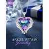 image:imageCDE Angel Wings Heart Birthstone Pendant Necklace Gift for WomenWhite02Amethsy Purple Birthstone
