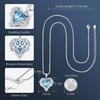 image:imageCDE Angel Wings Heart Birthstone Pendant Necklace Gift for WomenWhite03Aquamarine Light Blue Birthstone