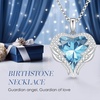 image:imageCDE Angel Wings Heart Birthstone Pendant Necklace Gift for WomenWhite03Aquamarine Light Blue Birthstone