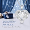 image:imageCDE Angel Wings Heart Birthstone Pendant Necklace Gift for WomenWhite04White Birthstone