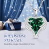 image:imageCDE Angel Wings Heart Birthstone Pendant Necklace Gift for WomenWhite05Emerald Green Birthstone