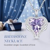 image:imageCDE Angel Wings Heart Birthstone Pendant Necklace Gift for WomenWhite06Alexandrite Light Purple Birthstone