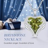 image:imageCDE Angel Wings Heart Birthstone Pendant Necklace Gift for WomenWhite08Peridot Green Birthstone