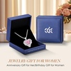 image:imageCDE Angel Wings Heart Birthstone Pendant Necklace Gift for WomenWhite10Opal Pink Birthstone