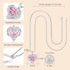 image:imageCDE Angel Wings Heart Birthstone Pendant Necklace Gift for WomenWhite10Opal Pink Birthstone