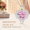 image:imageCDE Angel Wings Heart Birthstone Pendant Necklace Gift for WomenWhite10Opal Pink Birthstone