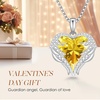 image:imageCDE Angel Wings Heart Birthstone Pendant Necklace Gift for WomenWhite11Yellow Birthstone