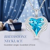 image:imageCDE Angel Wings Heart Birthstone Pendant Necklace Gift for WomenWhite12aBlue Zircon Birthstone