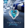image:imageCDE Angel Wings Heart Birthstone Pendant Necklace Gift for WomenWhite12bDecBlue Zircon Birthstone