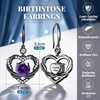 image:imageCDE Angel Wings Heart Gothic Birthstone Dangle Earrings WaterproofBlack02FebAmethsy Purple Birthstone