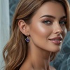 image:imageCDE Angel Wings Heart Gothic Birthstone Dangle Earrings WaterproofBlack02FebAmethsy Purple Birthstone