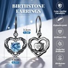 image:imageCDE Angel Wings Heart Gothic Birthstone Dangle Earrings WaterproofBlack03MarAquamarineLight Blue Birthstone