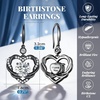 image:imageCDE Angel Wings Heart Gothic Birthstone Dangle Earrings WaterproofBlack04AprWhite Birthstone
