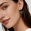 image:imageCDE Angel Wings Heart Gothic Birthstone Dangle Earrings WaterproofBlack05MayEmerald Green Birthstone