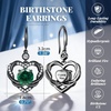 image:imageCDE Angel Wings Heart Gothic Birthstone Dangle Earrings WaterproofBlack05MayEmerald Green Birthstone
