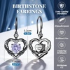 image:imageCDE Angel Wings Heart Gothic Birthstone Dangle Earrings WaterproofBlack06June Alexandrite Light Purple Birthstone