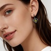 image:imageCDE Angel Wings Heart Gothic Birthstone Dangle Earrings WaterproofBlack08Aug Peridot Green Birthstone