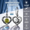 image:imageCDE Angel Wings Heart Gothic Birthstone Dangle Earrings WaterproofBlack08Aug Peridot Green Birthstone
