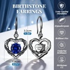 image:imageCDE Angel Wings Heart Gothic Birthstone Dangle Earrings WaterproofBlack09SeptSpahhire Blue Birthstone