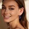image:imageCDE Angel Wings Heart Gothic Birthstone Dangle Earrings WaterproofBlack09SeptSpahhire Blue Birthstone