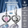 image:imageCDE Angel Wings Heart Gothic Birthstone Dangle Earrings WaterproofBlack10OctOpal Pink Birthstone
