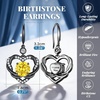 image:imageCDE Angel Wings Heart Gothic Birthstone Dangle Earrings WaterproofBlack11NovYellow Birthstone