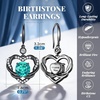 image:imageCDE Angel Wings Heart Gothic Birthstone Dangle Earrings WaterproofBlack12DecBlue Zircon Birthstone