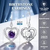 image:imageCDE Angel Wings Heart Gothic Birthstone Dangle Earrings WaterproofWhite02FebAmethsy Purple Birthstone