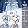 image:imageCDE Angel Wings Heart Gothic Birthstone Dangle Earrings WaterproofWhite03MarAquamarineLight Blue Birthstone