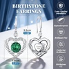 image:imageCDE Angel Wings Heart Gothic Birthstone Dangle Earrings WaterproofWhite05MayEmerald Green Birthstone