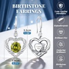 image:imageCDE Angel Wings Heart Gothic Birthstone Dangle Earrings WaterproofWhite08Aug Peridot Green Birthstone