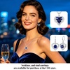 image:imageCDE Angel Wings Heart Gothic Birthstone Dangle Earrings WaterproofWhite09SeptSpahhire Blue Birthstone