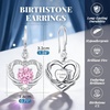 image:imageCDE Angel Wings Heart Gothic Birthstone Dangle Earrings WaterproofWhite10OctOpal Pink Birthstone