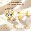 image:imageCDE Double Heart 1CT Moissanite Studs Earrings for Sensitive EarsYellow