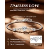 image:imageCDE Engraved I Love You Heart Moissanite Bracelets Jewellry Gifts for WomenRhodium Plated