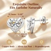 image:imageCDE Gold Plated Heart Moissanite Stud Earrings for Sensitive EarsWhite