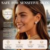 image:imageCDE Gold Plated Heart Moissanite Stud Earrings for Sensitive EarsWhite