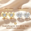 image:imageCDE Gold Plated Heart Moissanite Stud Earrings for Sensitive EarsWhite