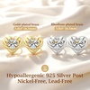 image:imageCDE Gold Plated Heart Moissanite Stud Earrings for Sensitive EarsYellow