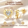image:imageCDE Gold Plated Heart Moissanite Stud Earrings for Sensitive EarsYellow