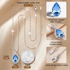image:imageCDE Infinity Teardrop Birthstone Necklace Adjustable Jewelry for Women GiftLight Blue03