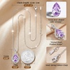 image:imageCDE Infinity Teardrop Birthstone Necklace Adjustable Jewelry for Women GiftLight Purple06