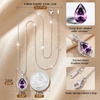 image:imageCDE Infinity Teardrop Birthstone Necklace Adjustable Jewelry for Women GiftPurple02